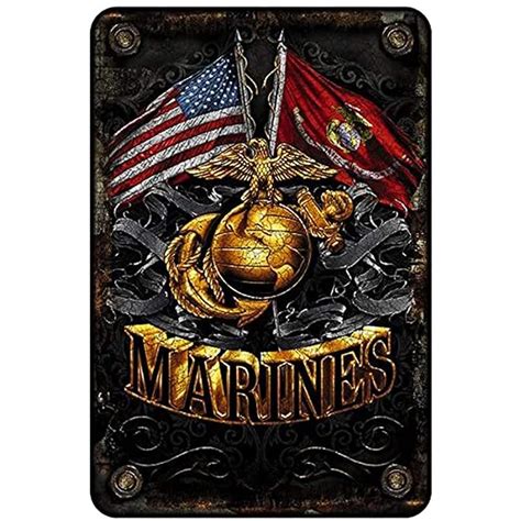 Buy Szumfen Marine Corps Wall D Cor Signs Usmc Metal Sign Double Flag