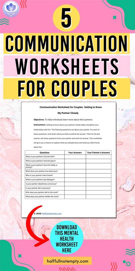 Free Couples Counseling Online Worksheets