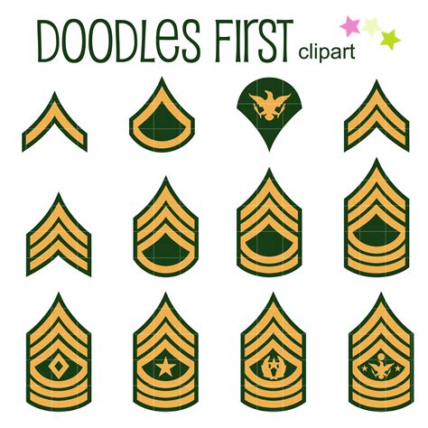 Military Ranks Clip Art Set Daily Art Hub Graphics Alphabets Svg