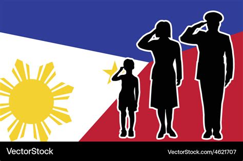 Philippines Soldier Family Salute Royalty Free Vector Image