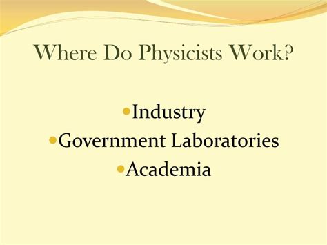 Where Do Physicists Work